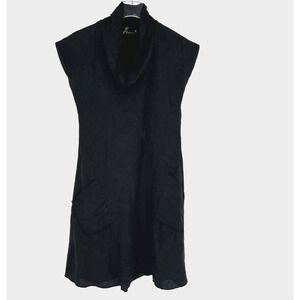 Fenini Dress Womens XS Linen Black Lightweight‎ Tank Classic Eco Sustainable